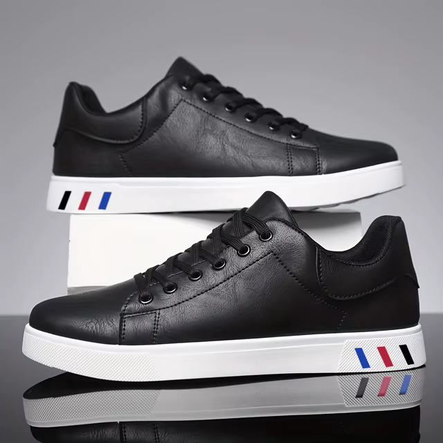 2025 CrossBorder Board ShoesFor Men Mesh Comfortable and Lightweight Leather Shoes Color Blocked Simple and Low Cut Sports Shoes - Image 4